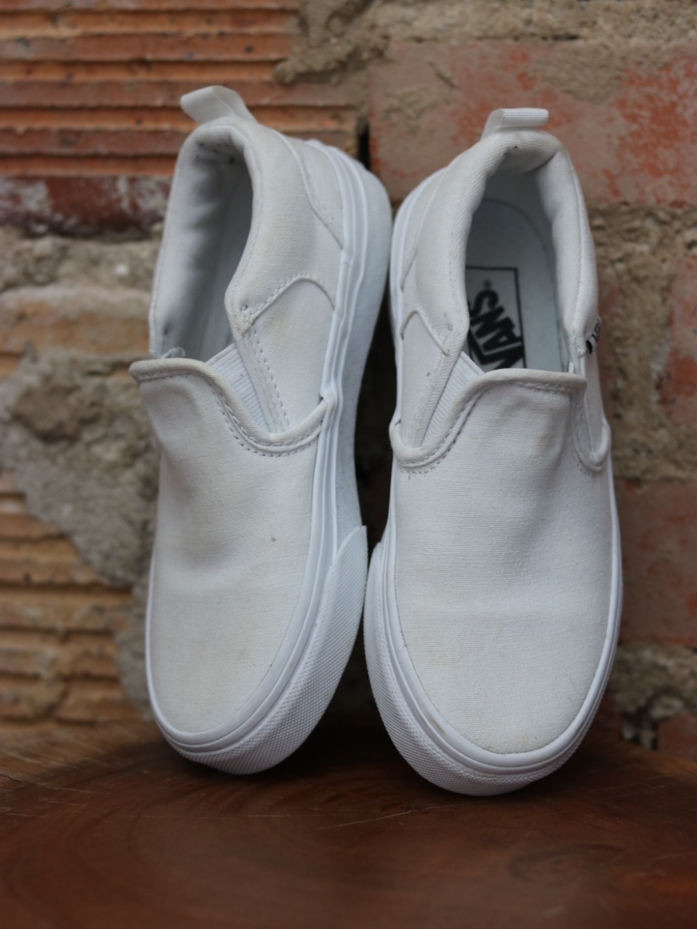 Vans Little Kids Classic Slip-On Shoe - White Sz 13 UNISEX